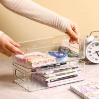 Table Top Transparent Storage Box Book Box Cosmetic Jewelry Finishing Lovely Student Storage Basket Acrylic Organizer Box