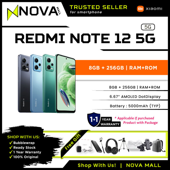 XIAOMI REDMI NOTE 12 5G [8GB + 256GB] | Warranty by xiaomi Malaysia Color  Onyx Gray