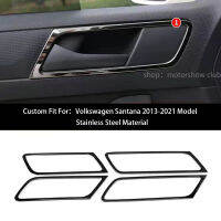 Volkswagen Santana Car Door Grab Handles Cover Trim Interior Decorative Stainless Steel Patch 4pack fit for 2013-2021 Model