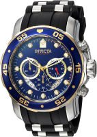 Invicta Mens Pro Diver Stainless Steel Quartz Watch with Silicone Strap, Black, 26 (Model: 22971)