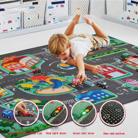 LED Play Cars Kid Play Road Rugs Gift Car Area Rugs Floor Mat Anti-slip Floor Mat Home Decor Super Soft For Rugs