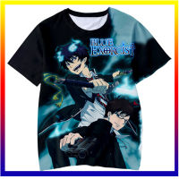 มาใหม่สีฟ้า Exorcist เสื้อยืดอะนิเมะ 3D พิมพ์ถนนผู้ชายผู้หญิงสบาย ๆ แฟชั่นพลัสขนาดเสื้อยืดฮาราจูกุเด็กเสื้อยืดเสื้อผ้าด้านบน XS-5XL