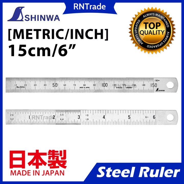 Shinwa Stainless Steel Ruler 150mm 6 H 201a Made In Japan Lazada Ph 6423