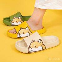 น่ารักสไตล์ Shiba Inu ชายและหญิงวัยรุ่นคู่รักพ่อแม่และเด็กใหม่ฤดูใบไม้ผลิและฤดูร้อนบ้านรองเท้าแตะการ์ตูนน่ารักและรองเท้าแตะ