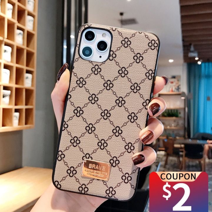 Luxury Brand Square Leather Soft Border Phone Case Back Cover for iPhone X  Xr Xs Max 7 8 6 6s S Plus 7plus 10 11 PRO 12 13 14 - China Phone