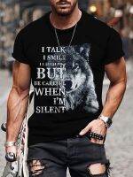 onlcicn Mens Cool Wolf Print Graphic Tee - Casual And Comfy Summer T-Shirt For Daily Wear And Vacation Resorts