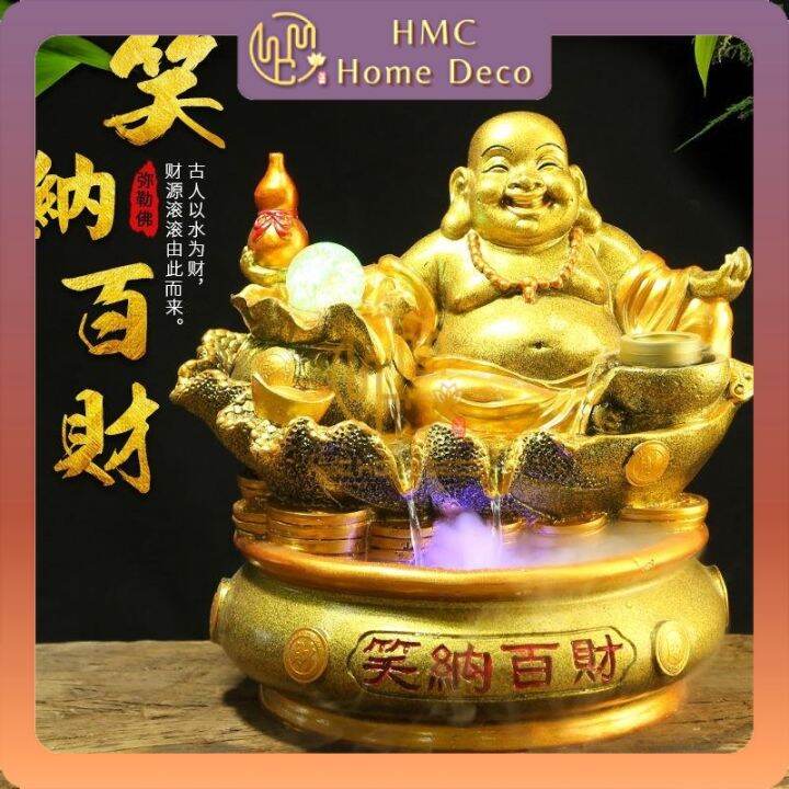 WATER FOUNTAIN LX1998 FENG SHUI WATER FEATURE SMILING BUDDHA Lazada
