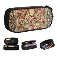 Kawaii William Morris Vintage Pencil Cases for Girls Boys Large Storage Floral Textile Pattern Pencil Bag Stationery