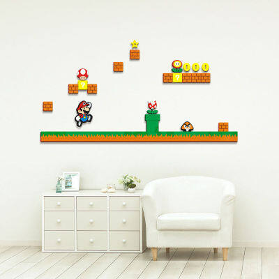 Wall Stick Toy Wall Sticker Removable Decal Cartoon Large Home Decoration Art Nursery Kid Mural with Yoshi Super Mario Pattern