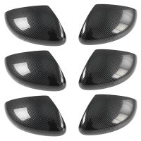 6X for Honda Fit Jazz 2020 2021 ABS Carbon Fiber Rearview Side Door Mirror Cover Car Exterior Accessories