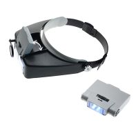 【Be worth】 yiyin2068 Adjustable Jewelers Headband Lamp Magnifier Illuminated Magnifying Eye Glasses Lens Loupe 2 LED Visor