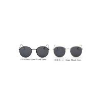 Round Sunglasses Women men female nd Metal Frames Mirror es or women