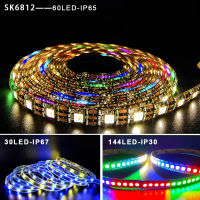 DC5V WS2812 SK6812 WS2813แอดเดรสแอดเดรส LED Strip DC12V WS2811 WS2815สมาร์ท RGB เทปไฟ PCB สีดำขาวกันน้ำ