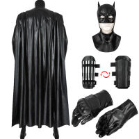 Halloween Bat Superhero Costume Accessories Bruce Cosplay Wayne Faux Leather Cape Hero Outfit Props