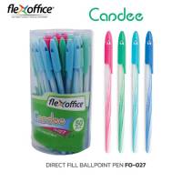 ปากกา FlexOffice ปากกาลูกลื่น Candee FO-027 ลายเส้น 0.6mm หมึกน้ำเงิน (50ด้าม/กระปุก)