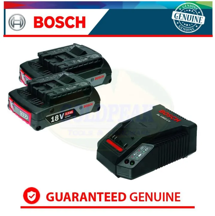 Bosch Starter Kit 18V 2.0Ah Liion Battery and AL1860 CV Charger •khm