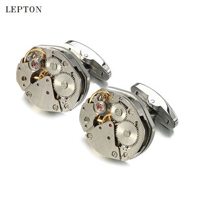 hot【DT】 Newest Movement for immovable Steampunk Mechanism Cuff Mens Relojes gemelos