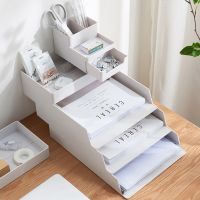 A4 Paper Organizer Document Case Office Table Desk Storage superposition Filling File Box Holder Plastic A4 Size Storage box