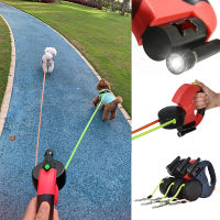 สายจูงสัตว์เลี้ยงคู่แบบยืดหดได้สำหรับสุนัขขนาดเล็ก2ตัวแมว Zero Tangle Puppy Traction Rope Outdoor Running Training Dog Accessories