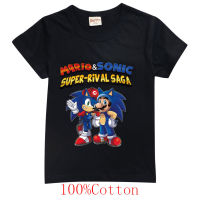 Sonic The Hedgehog เสื้อยืดชายหญิงแขนสั้น Tshirt ฤดูร้อน8551 Casual การ์ตูนอะนิเมะเสื้อยืดอะนิเมะหลวมกีฬาแฟชั่นเด็กเสื้อผ้า