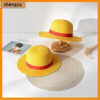 SHENGZU สันทนาการ เดินทาง ขอบใหญ่ Fedora ผู้ชายผู้หญิง ชายหาด หมวกกันแดด หมวกฟางลูฟี่ อุปกรณ์ต่อพ่วงอะนิเมะ ชิ้นเดียวค่ะ