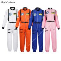 Astronaut Costume Adults Space Suit Men Women Couple Costumes Role Play Carnival Zipper Jumpsuit Astronaut White Costumes XS-3XL