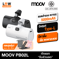 [มีของพร้อมส่ง] Moov PB02L แบตสำรอง 5000mAh Mini Powerbank ชาร์จเร็ว Fast Charge PD 20W พาวเวอร์แบงค์ มินิ พกพา เพาวเวอร์แบงค์ รองรับ L Phone X 11 12 13 14