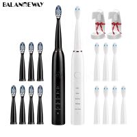 HOKDS Balanceway Sonic Electric Toothbrush Black Adult 5Mode USB Rechargeable Washable EB51 Cleaning Waterproof Replacement Heads