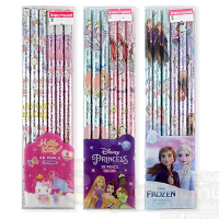 ดินสอไม้ ลายการ์ตูนลิขสิทธิ์ Hello Kitty , Disney Princess , Frozen แท้ 100% ดินสอ 2B บรรจุ 6แท่ง/แพ็ค จำนวน 1แพ็ค พร้อมส่ง