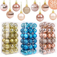 【cw】36pcsset New Year Gift Merry Christmas Balls Xmas Home Party Hanging Ball Christmas Tree Ornaments Christmas Decorations 4cm ！