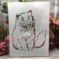 1Pcs 29cm A4 Cute Fat Cat DIY Layering Stencils Painting Scrapbook Coloring Embossing Album Decorative Template