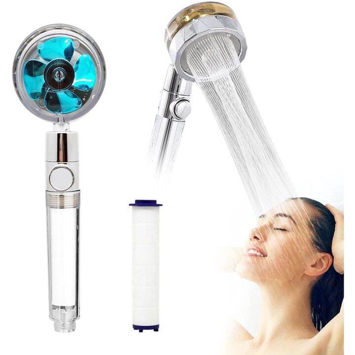 Handheld Turbo Fan High Pressure Shower Head With Filter with On/Off