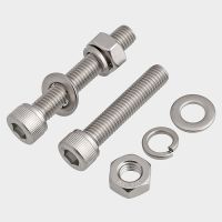 10/30sets M3 M4 M5 Stainless Steel Hexagon Hex Socket Cap Head Screw with Nuts Flat Washer Spring Gasket Assemble Set Bolt