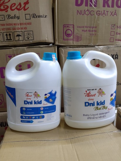 Combo 2 can nước giặt xả dni-kid trẻ em 3600ml chai-là mềm vải-diệt khuẩn - ảnh sản phẩm 7