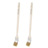 2pcs 2 Inch Wide Wooden Handle Metal Ferrule Faux Bristle Head Radiator Brush