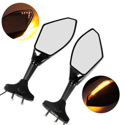 MOTORCYCLE LED TURN SIGNAL MIRRORS For KAWASAKI NINJA 6R 9R 650R 250R 636 YAMAHA YZF R1 R6 R6S/ SUZUKI GSXR 600 750 1000 KATANA