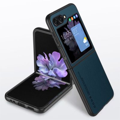 เคสฝาหลังโทรศัพท์ Samsung Galaxy Z Flip5 Flip4 Flip3ฝาพับ5 4 3 5กรัม2023 2022เคสกันกระแทกมือถือหนังแบบเรียบง่ายนิ่มแฟชั่นขอบ TPU ทั้งหมดมีสีทึบเคส