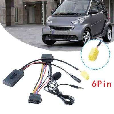 6Pin Car Bluetooth Audio Adapter MIC Handsfree AUX Cable for Alfa Romeo 159 Fiat 500 LANCIA Musa Benz Smart Fortwo 451