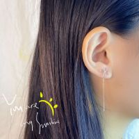 [COD] 2022 summer new simple sweet all-match bow ear line tassel earrings high-end niche wholesale