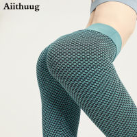 Aiithuug Booty Bubble Butt Lifting ออกกำลังกายวิ่ง Tights Textured Soft Tummy ควบคุมออกกำลังกาย Butt Lifting ยืด Leggings