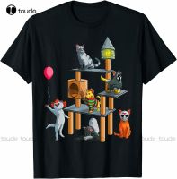 New Funny Cat Horror Movies Cute Halloween T-Shirt Fishing Shirts For Men Streetwear Tshirt New Popular Retro