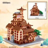 City Mini Building Blocks Diamond Chinese Style Architecture Model Street View Bricks Toys Childrens Gifts