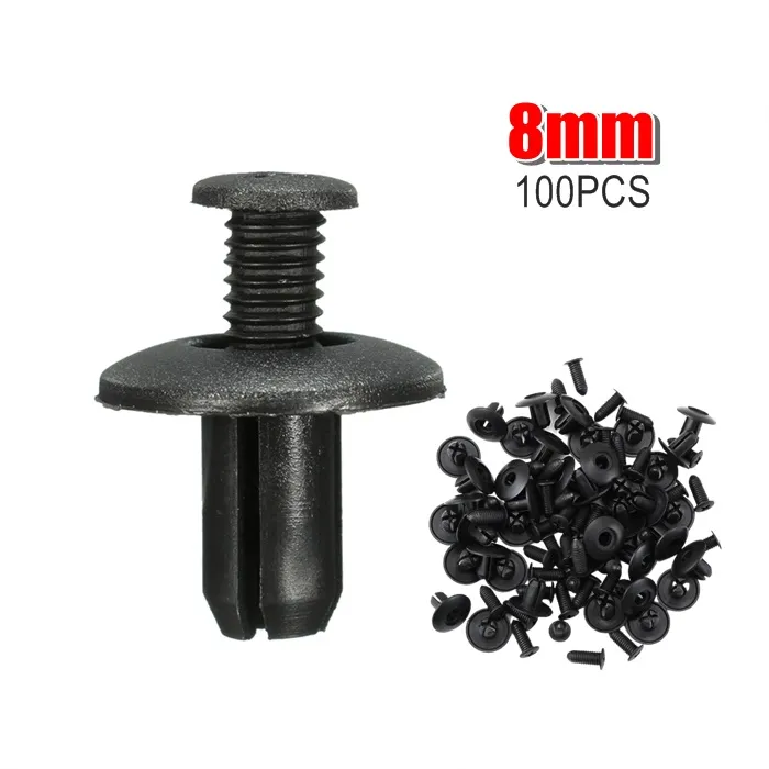 MALAYSIA 100pcs 8mm Lubang Badan Kereta Plastik Rivet Pengikat Fender