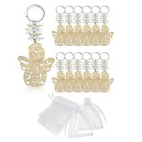 20Pcs Baptism Angel Key Ring Baptism ไม้พวงกุญแจ Baptismal ของที่ระลึก Communion Favors สำหรับ Boy หรือ Girl