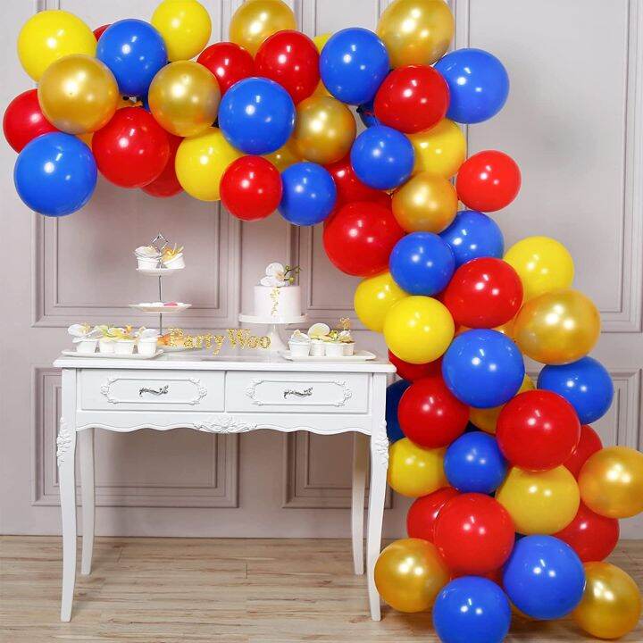 Kiena Balloon Garland Set Red Blue Gold Balloons, 60 12 Inch Red ...