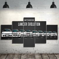 Mitsubishi Lancer Evolution Car Canvas Wall Art, 5แผง,เหมาะสำหรับตกแต่งบ้าน,ตกแต่งห้องนั่งเล่น,ช่วยเพิ่มความสวยงามของห้อง