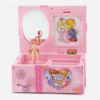 [HOT ZUQIOULZHJWG 517] 50 HOT Dancing Girl Music Box Ornament Jewelry Storage Organizer With Makeup Mirror
