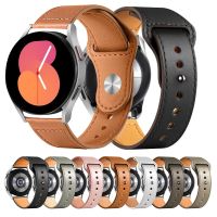 【ดีที่สุด A] คล้องสายหนังสำหรับ Samsung Galaxy Watch 4 5 Classic 40Mm 44Mm Active 2/Huawei GT/2/Pro Galaxy 3 45Mm/42Mm/46Mm สร้อยข้อมือ22Mm 20มม. ✩ ✩