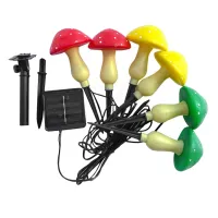 6PCS Solar Garden Light String Cute Lights Waterproof Mushroom Shape LED Solar Powered Lamp