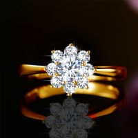 แหวนเพชรโมอิส1กะรัต925เงินสำหรับงานแต่งงานเครื่องประดับอัญมณีพร้อมใบรับรอง